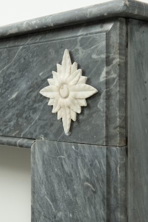Little Grey Marble Fireplace Mantel, Louis XVI Style
