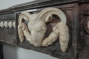 Antique Rams Head Fireplace