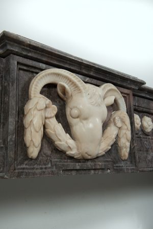 Antique Rams Head Fireplace