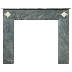 Little Grey Marble Fireplace Mantel, Louis XVI Style