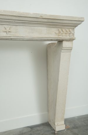 Antique Limestone Fireplace Mantel
