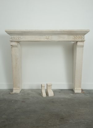 Antique Limestone Fireplace Mantel