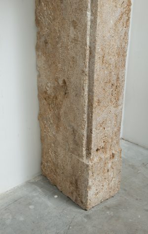 Large Rustic French Limestone Fireplace Mantel – 18th Century