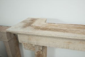 Large Rustic French Limestone Fireplace Mantel – 18th Century