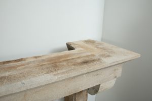 Large Rustic French Limestone Fireplace Mantel – 18th Century