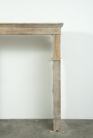 Rustic French Limestone Fireplace