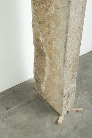 Rustic French Limestone Fireplace