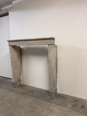 Tall Elegant French Limestone Fireplace Mantel
