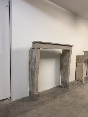 Tall Elegant French Limestone Fireplace Mantel