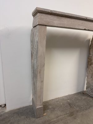 Tall Elegant French Limestone Fireplace Mantel