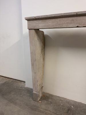 Tall Elegant French Limestone Fireplace Mantel