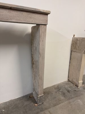 Tall Elegant French Limestone Fireplace Mantel