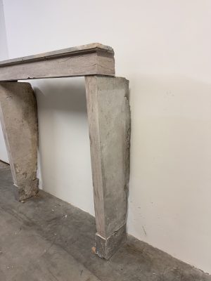 Tall Elegant French Limestone Fireplace Mantel