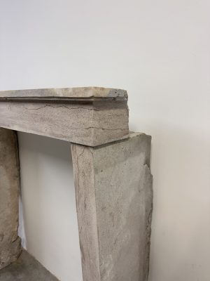 Tall Elegant French Limestone Fireplace Mantel