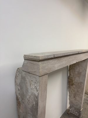 Tall Elegant French Limestone Fireplace Mantel