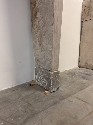 Tall Elegant French Limestone Fireplace Mantel