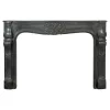 Large 18th Century Louis XV Fireplace Mantel in Rare Noir de Sable Marble