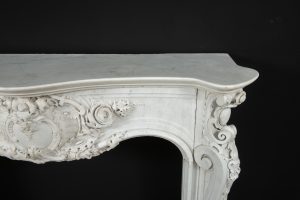 Antique White Marble Fireplace Mantel