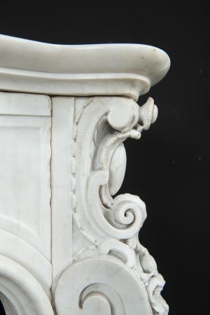 Antique White Marble Fireplace Mantel