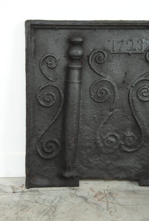 Antique French Cast Iron Fireback 1723
