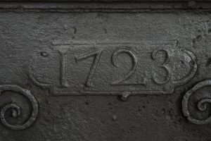 Antique French Cast Iron Fireback 1723