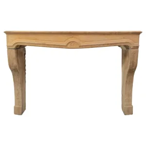 French Country Limestone Fireplace