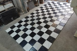 Antique Checkered Marble Floor Tiles