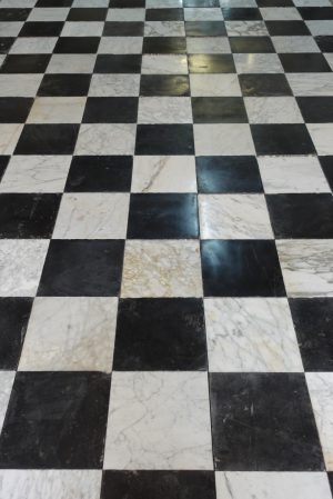 Antique Checkered Marble Floor Tiles