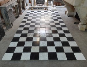Antique Checkered Marble Floor Tiles