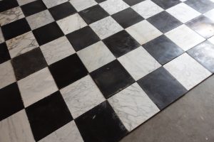 Antique Checkered Marble Floor Tiles