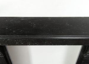 Antique Black Marble Corbel Fireplace Mantel with Fossil Inclusions
