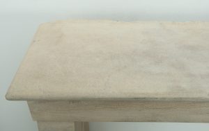Light Limestone Console Fireplace Mantel.