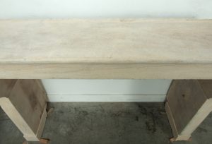 Light Limestone Console Fireplace Mantel.