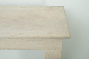 Light Limestone Console Fireplace Mantel.