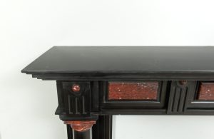 Late 19th-Century Black Marble Fireplace Mantel.