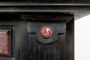 Late 19th-Century Black Marble Fireplace Mantel.