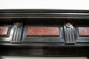 Late 19th-Century Black Marble Fireplace Mantel.