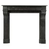 Antique Black Marble Corbel Fireplace Mantel with Fossil Inclusions